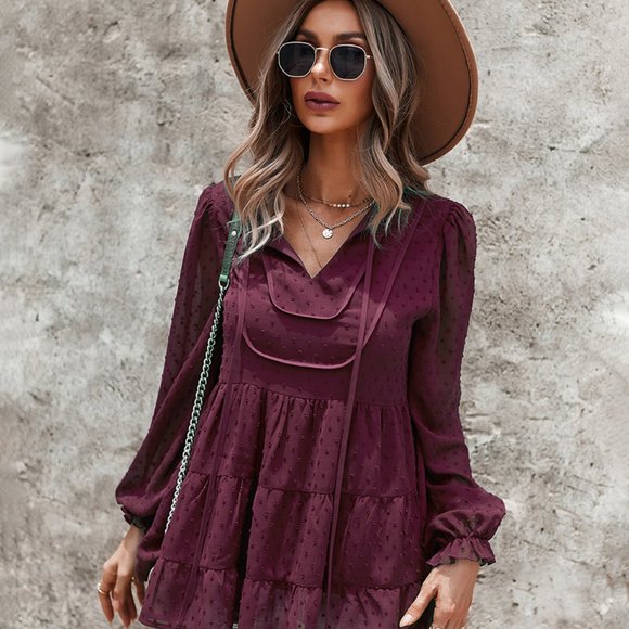 VINTAGE BOHO CHIC LAYERED BELL SLEEVED BLOUSE - Picture 3 of 8